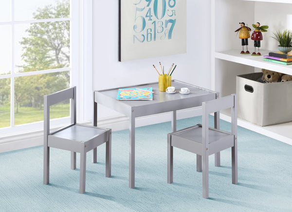 English Elm Della Solid Wood Kids Table and Chair Set for Playroom Crafts Farmhouse Style Gray B022P174729
