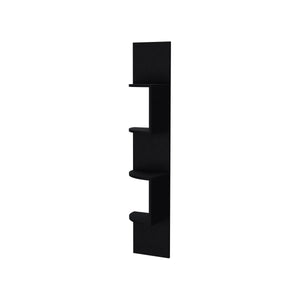 English Elm Wenge Full-Wall Floating Shelf Unit with 4 Shelves, Space-Saving Modern Display for Books & Decor B062P175182