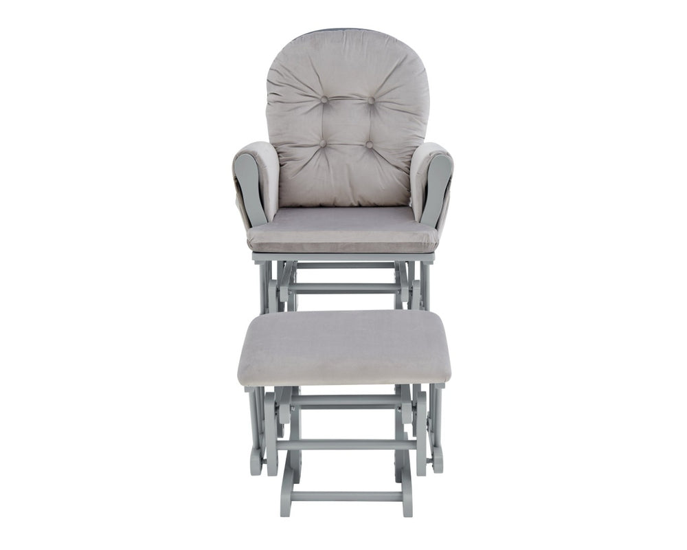 English Elm Mason Nursery Glider Ottoman Set Tufted Upholstered Plush Comfort Gray Fabric B022P174716