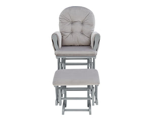 English Elm Mason Nursery Glider Ottoman Set Tufted Upholstered Plush Comfort Gray Fabric B022P174716