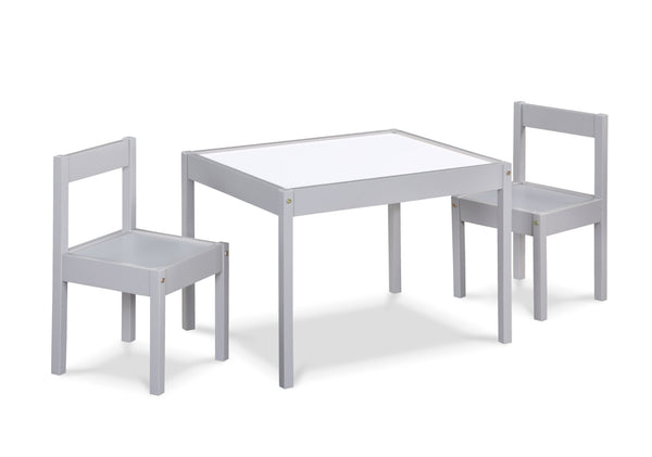 English Elm Gibson Dry Erase Activity Table and Chair Set for Kids Creative Play Gray B022P174725