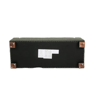 English Elm 50" Rectangular Storage Ottoman Bench Textured Fabric Birch Legs Hinged Lid Entryway 74862.00