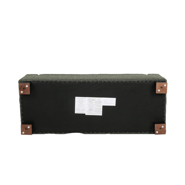 English Elm 50" Rectangular Storage Ottoman Bench Textured Fabric Birch Legs Hinged Lid Entryway 74862.00