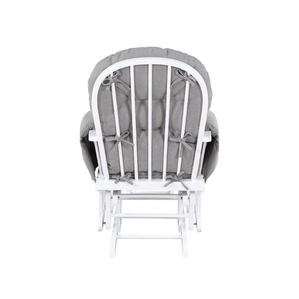 English Elm Mason Nursery Glider Ottoman Set Tufted Oyster Fabric White Wood Frame Rocker B022P174719