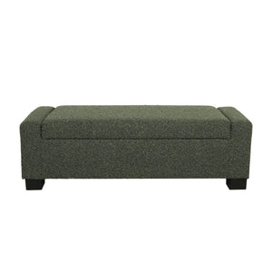 English Elm 50" Rectangular Storage Ottoman Bench Textured Fabric Birch Legs Hinged Lid Entryway 74862.00
