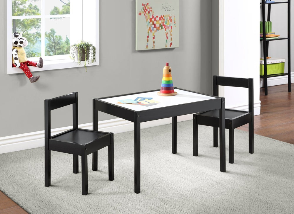 English Elm Gibson Dry Erase Activity Table and Chair Set for Kids Creative Play Black B022P174727