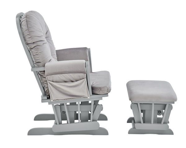 English Elm Mason Nursery Glider Ottoman Set Tufted Upholstered Plush Comfort Gray Fabric B022P174716