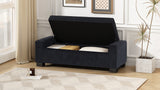 Christopher Knight Home® - Noble House - - 50" Ottoman Bench In Textured Fabric, Rectangular Design With Hinged Lid For Seating, Footrest, And Hidden Storage, Perfect For Living Room, Bedroom, Or Entryway