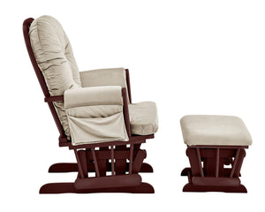 English Elm Mason Nursery Glider Ottoman Set Espresso Frame Tufted Beige Upholstered Rocker B022P174715