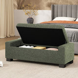 Christopher Knight Home® - Noble House - - 50" Ottoman Bench In Textured Fabric, Rectangular Design With Hinged Lid For Seating, Footrest, And Hidden Storage, Perfect For Living Room, Bedroom, Or Entryway