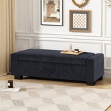 Christopher Knight Home® - Noble House - - 50" Ottoman Bench In Textured Fabric, Rectangular Design With Hinged Lid For Seating, Footrest, And Hidden Storage, Perfect For Living Room, Bedroom, Or Entryway