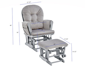 English Elm Mason Nursery Glider Ottoman Set Tufted Upholstered Plush Comfort Gray Fabric B022P174716
