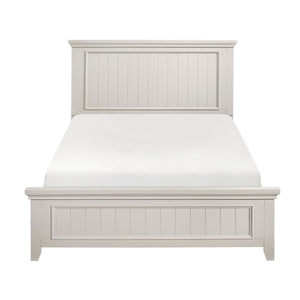 English Elm Farmhouse Full-Size Panel Bed In Classic White Finish - Timeless Wooden Charm For Modern Bedrooms B011S00863