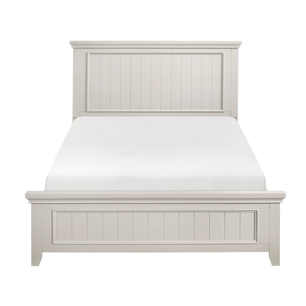 English Elm Farmhouse Queen Size Panel Bed - Classic White Finish, Durable Wooden Frame For Timeless Style B011S00862