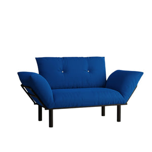 English Elm Ada Compact Upholstered Loveseat with Elevated Legs for Small Living Rooms Blue B02949502