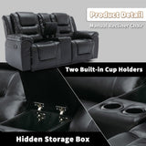 Hearth and Haven 2 Seater Home Theater Recliner Manual Recliner Chair with a Storage Box and Two Cup Holders For Living Room, Bedroom(Old Sku:Pp302954Aab) WF323619AAB