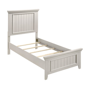 English Elm Farmhouse Twin Size Panel Bed - Classic White Wooden Frame For Cozy Modern Bedrooms & Easy Setup B011S00864