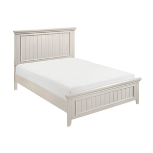 English Elm Farmhouse Full-Size Panel Bed In Classic White Finish - Timeless Wooden Charm For Modern Bedrooms B011S00863