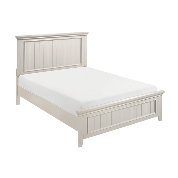 English Elm Farmhouse Full-Size Panel Bed In Classic White Finish - Timeless Wooden Charm For Modern Bedrooms B011S00863