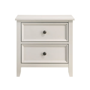 English Elm Classic White Donahue Nightstand with 2 Drawers — Farmhouse Shiplap Accent, Knob Hardware, 23.5"x18"x24" B011P176912