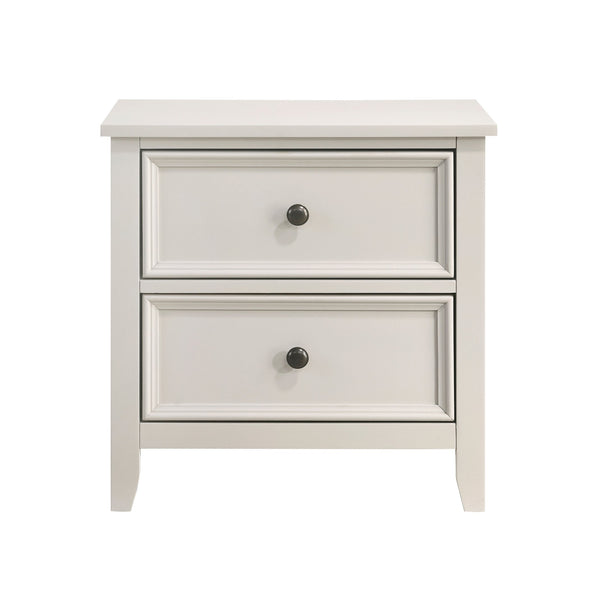English Elm Classic White Donahue Nightstand with 2 Drawers — Farmhouse Shiplap Accent, Knob Hardware, 23.5"x18"x24" B011P176912