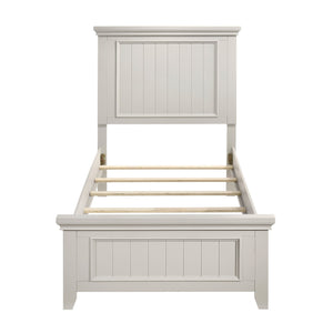 English Elm Farmhouse Twin Size Panel Bed - Classic White Wooden Frame For Cozy Modern Bedrooms & Easy Setup B011S00864