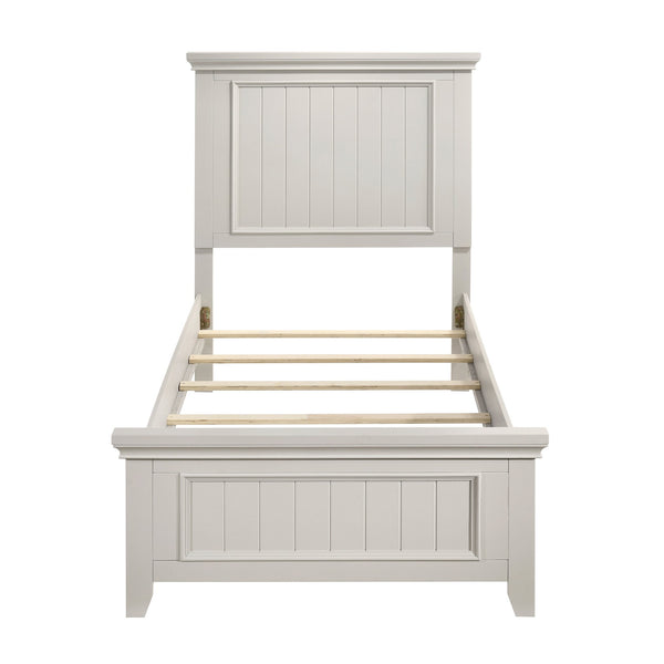 English Elm Farmhouse Twin Size Panel Bed - Classic White Wooden Frame For Cozy Modern Bedrooms & Easy Setup B011S00864