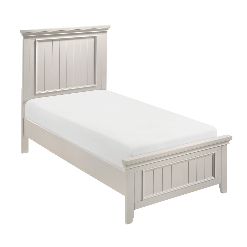English Elm Farmhouse Twin Size Panel Bed - Classic White Wooden Frame For Cozy Modern Bedrooms & Easy Setup B011S00864