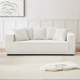 Modern White Sofa Bottom Frame Set with Comfortable Fabric - Easy Assembly, Multiple Colors - 37.00 x 38.58 x 30.25