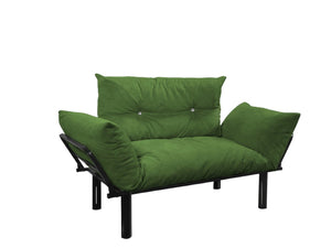 English Elm Ada Compact Upholstered Loveseat with Elevated Legs for Small Living Rooms Green B02949507