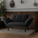 English Elm Ada Love Seat, Black