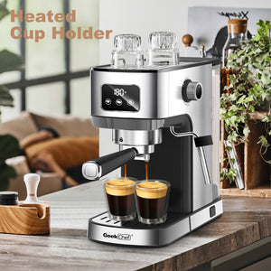 English Elm Geek Chef Stainless Espresso Machine 20 Bar Pressure Steam Wand Ese Pod Home W1002P177337