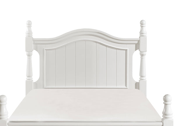 English Elm Classic Twin Size Poster Bed In White Finish - Timeless Wooden Furniture For Cozy Kids' Rooms B011S00866