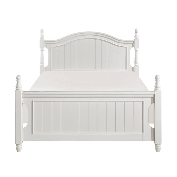 English Elm Classic White Full-Size Poster Bed - Timeless Wooden Design With Charming Headboard & Footboard B011S00865