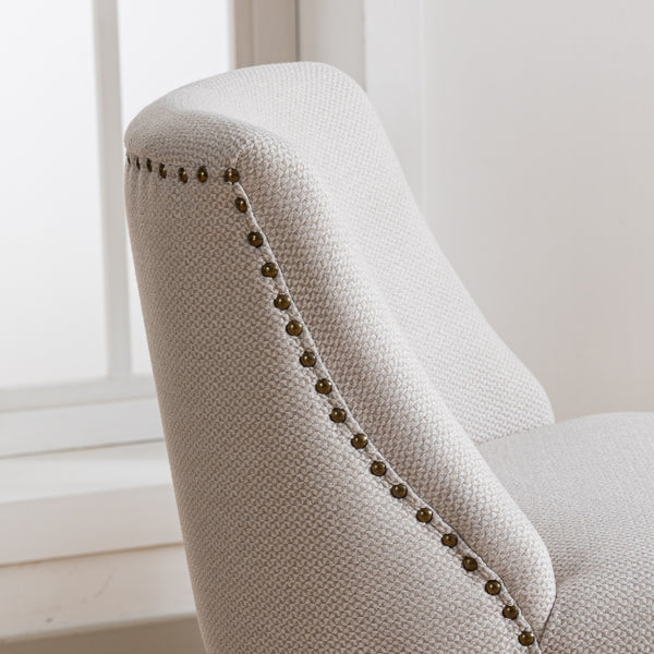 English Elm Counter Height Swivel Barstools with Curved Back Support, Plush Foam & Steel Spring Cushion, 300 lb Capacity Beige W1143P151490