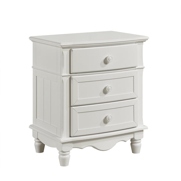 English Elm Classic Clementine White Nightstand - 3 Drawers, Beadboard Panels, Turned Feet, Kid-Friendly 23.5"x17"x28.5" B011P177570
