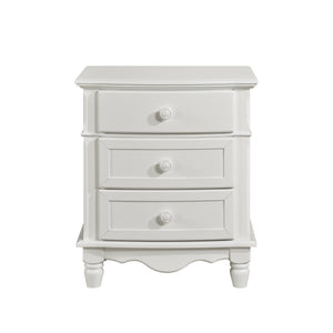 English Elm Classic Clementine White Nightstand - 3 Drawers, Beadboard Panels, Turned Feet, Kid-Friendly 23.5"x17"x28.5" B011P177570