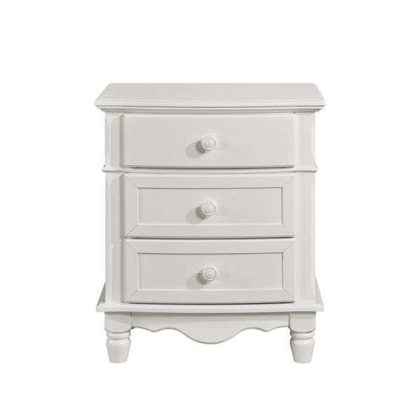 English Elm Classic Clementine White Nightstand - 3 Drawers, Beadboard Panels, Turned Feet, Kid-Friendly 23.5"x17"x28.5" B011P177570