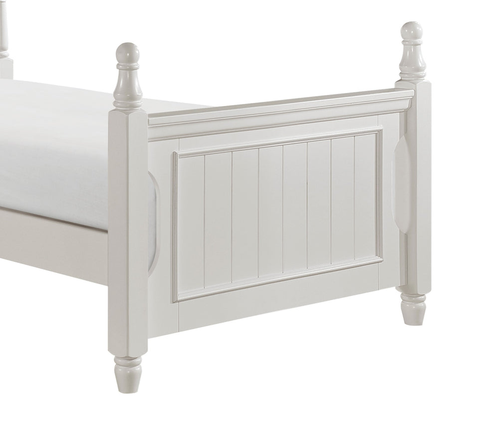 English Elm Classic Twin Size Poster Bed In White Finish - Timeless Wooden Furniture For Cozy Kids' Rooms B011S00866