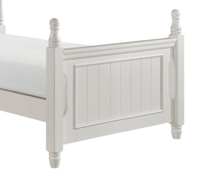 English Elm Classic Twin Size Poster Bed In White Finish - Timeless Wooden Furniture For Cozy Kids' Rooms B011S00866
