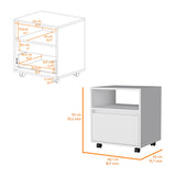 English Elm White 1-Drawer Nightstand