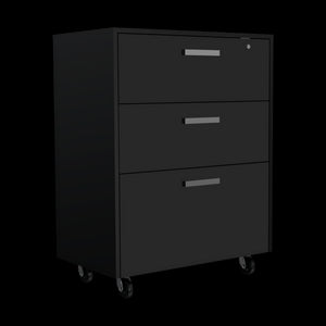 English Elm Wenge Modern 2-Piece Garage Storage Set with Lockable Drawers, Casters & Wall Cabinets for Organization B062S00399