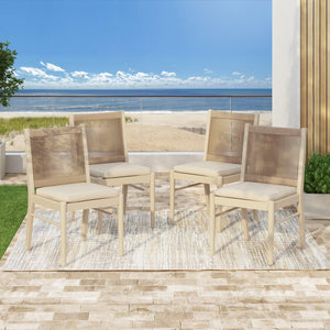 English Elm Cordoba Acacia Wood Rope Wrapped Dining Chairs Artisan Set of Two for Any Room 74435.00YLW