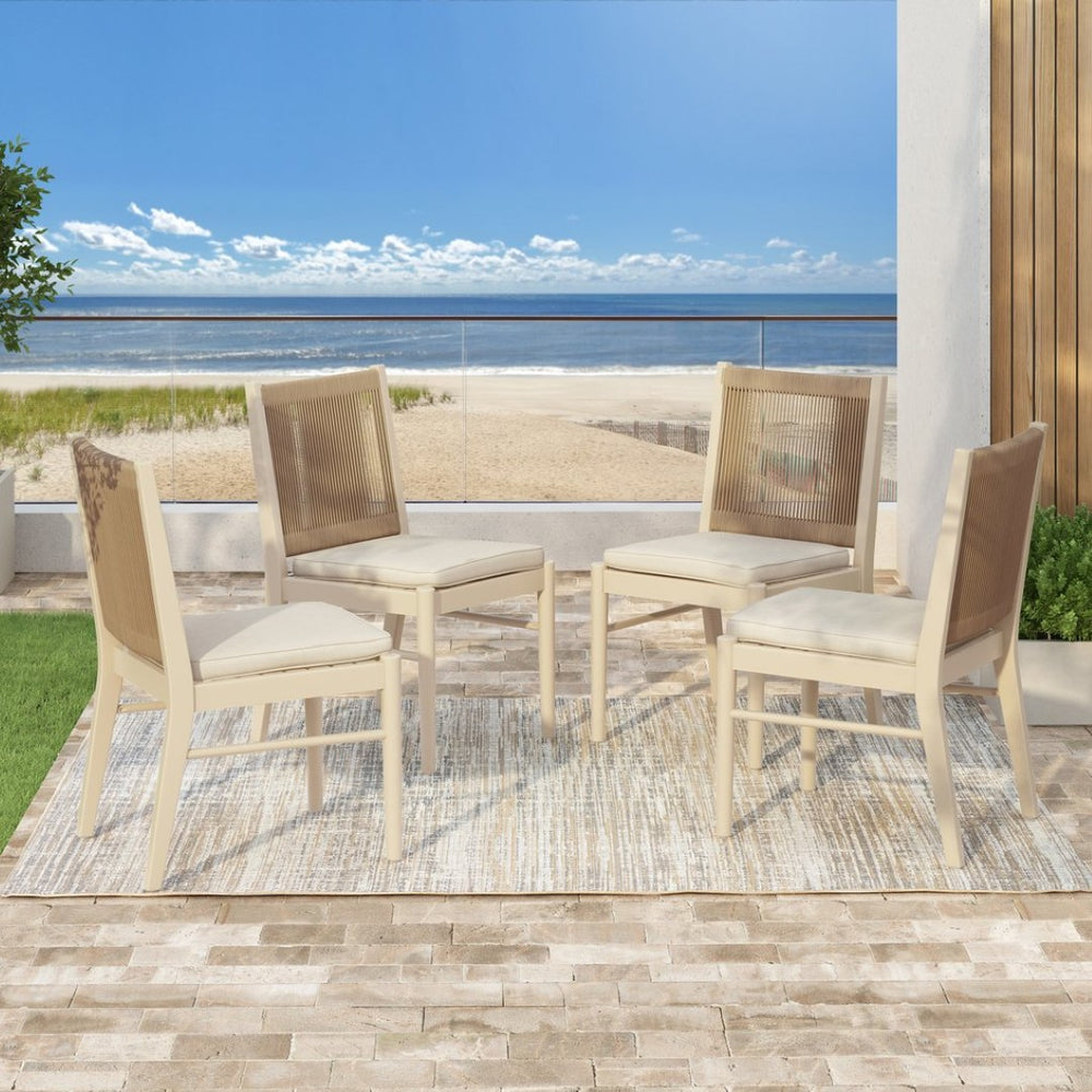 English Elm Cordoba Acacia Wood Rope Wrapped Dining Chairs Artisan Set of Two for Any Room 74435.00YLW