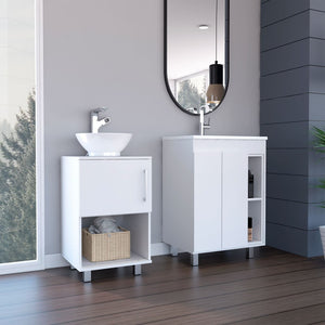 English Elm White Elegant 2 Piece Bathroom Vanity Set - Modern Design, Ample Storage & Easy Maintenance Solutions B062S00413-GIGA