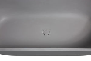 English Elm 63" Stone Resin Freestanding Soaking Tub Ergonomic Spa Bath Matte Contemporary W1573132651