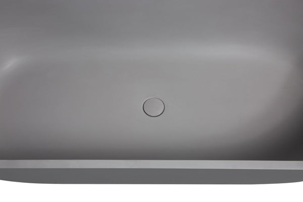 English Elm 63" Stone Resin Freestanding Soaking Tub Ergonomic Spa Bath Matte Contemporary W1573132651