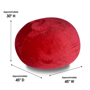 English Elm Minky Velvet Bean Bag Chair - 4Ft Plush Lounge Chair For Kids & Adults With Washable Cover & Foam B181P178150