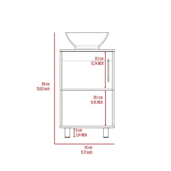 English Elm Carver White 2 Piece Bathroom Set Compact Freestanding Vanity with Sink & Mirrored Medicine Cabinet B062S00415