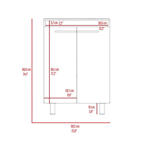 English Elm Light Oak 2-Piece Bathroom Set with Freestanding Vanity & Mirrored Medicine Cabinet, Modern Storage B062S00419